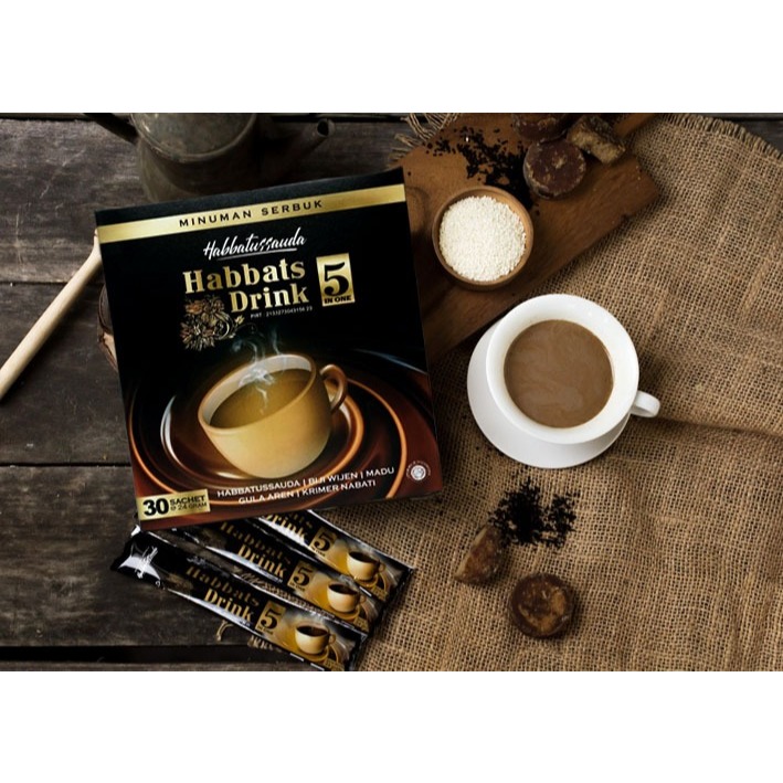 

GFD HABBATS DRINK minuman serbuk herbal pengganti kopi isi 30