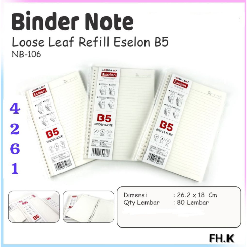 

LOOSE LEAF / ISI MAP BINDER VIS-1 B5-80 LEMBAR BERGARIS
