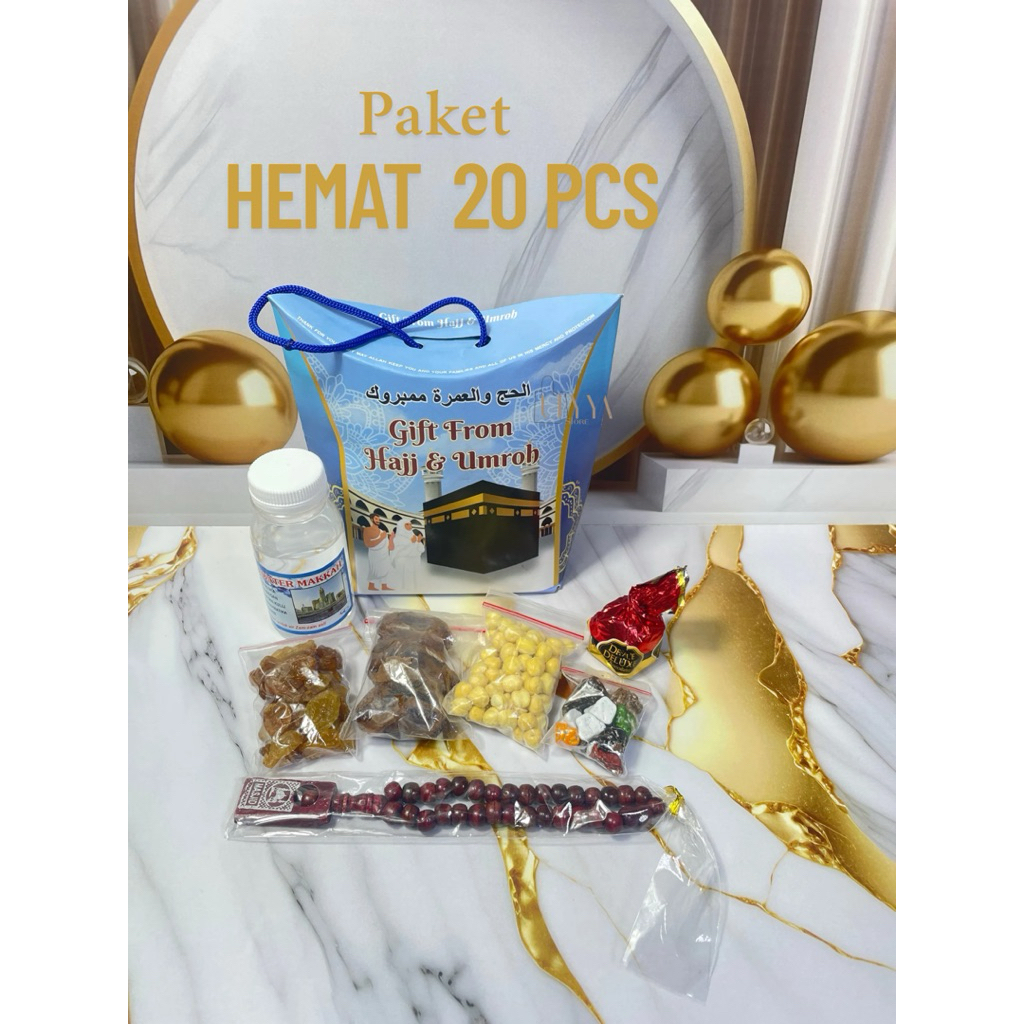 

PAKET HEMAT 20 PCS OLEH-OLEH UMROH/HAJI TAS JINJING