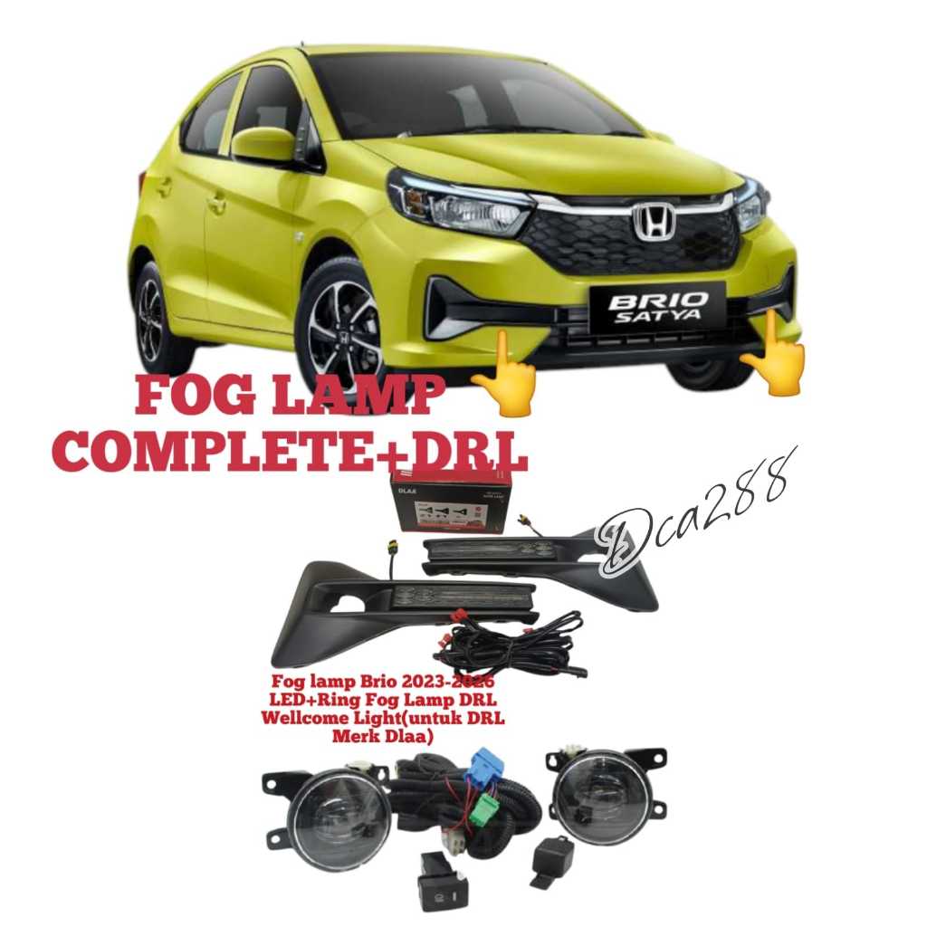 COVER FOG LAMP+DRL WELLCOME LIGHT RUNNING SEIN  LED+ FOGLAMP FOG LAMP LAMPU KABUT  LED ALL NEW BRIO 