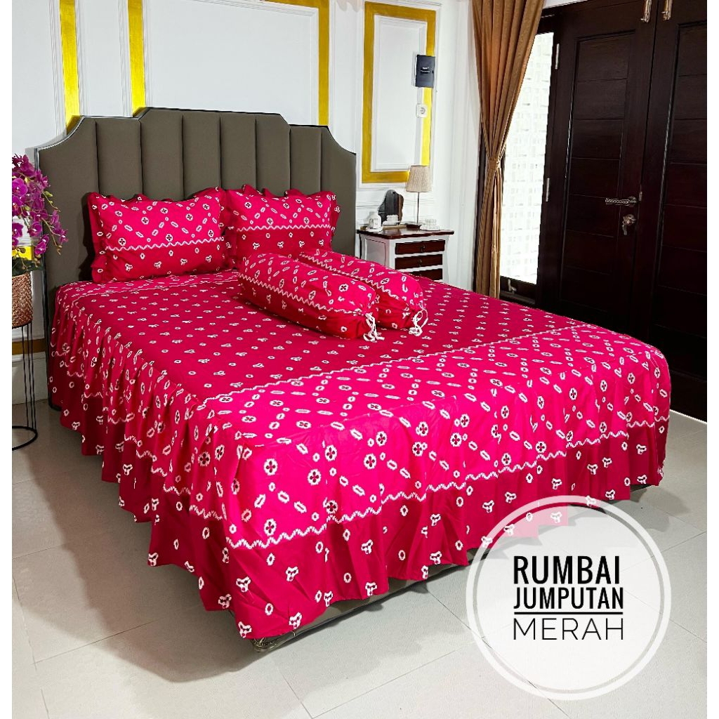 Sprei Rumbai Motif Batik Jumputan Ukuran 180