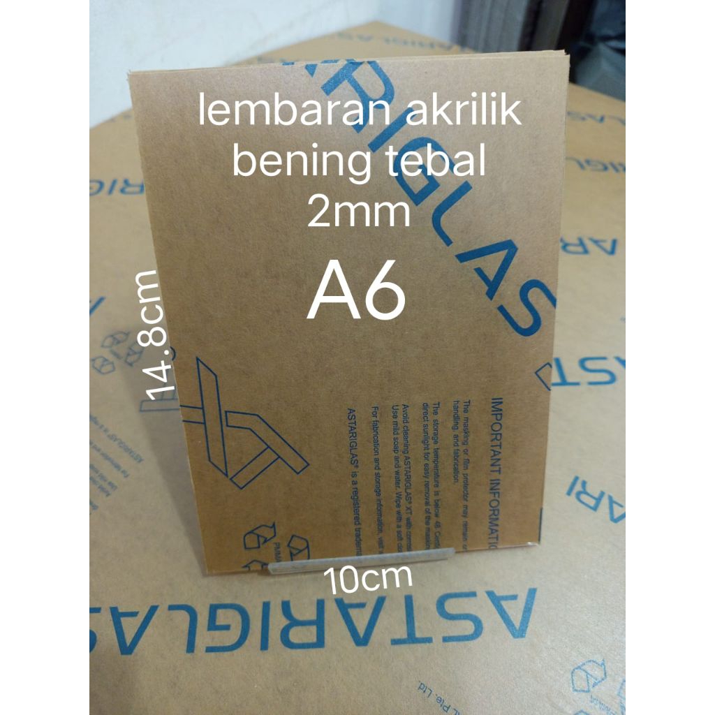 

akrilik lembaran A6 tebal 2mm warna bening