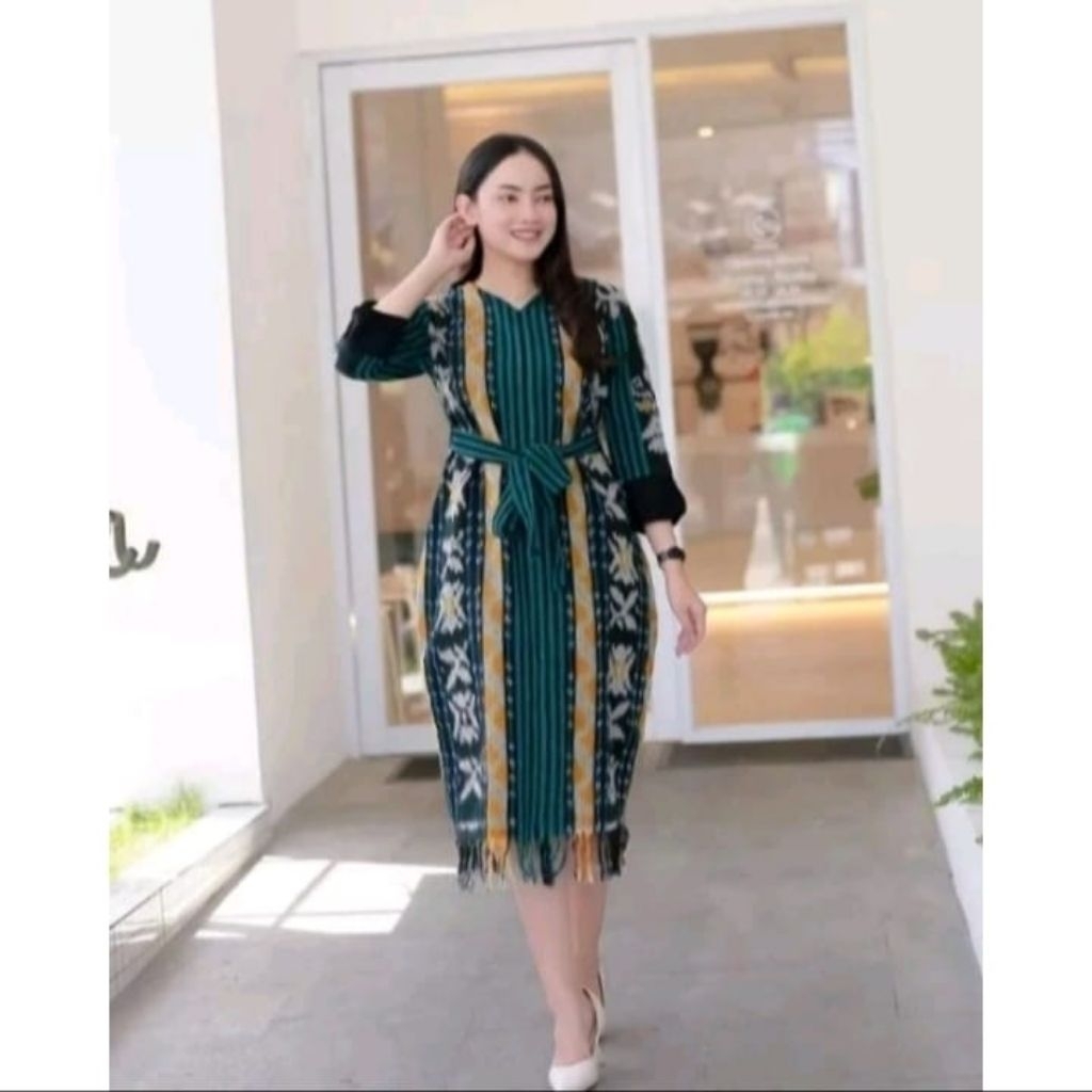DRESS TENUN WANITA,BAJU WANITA CANTIK MODREN,COUPLE KEMEJA,BAJU CANTIK HANIFA