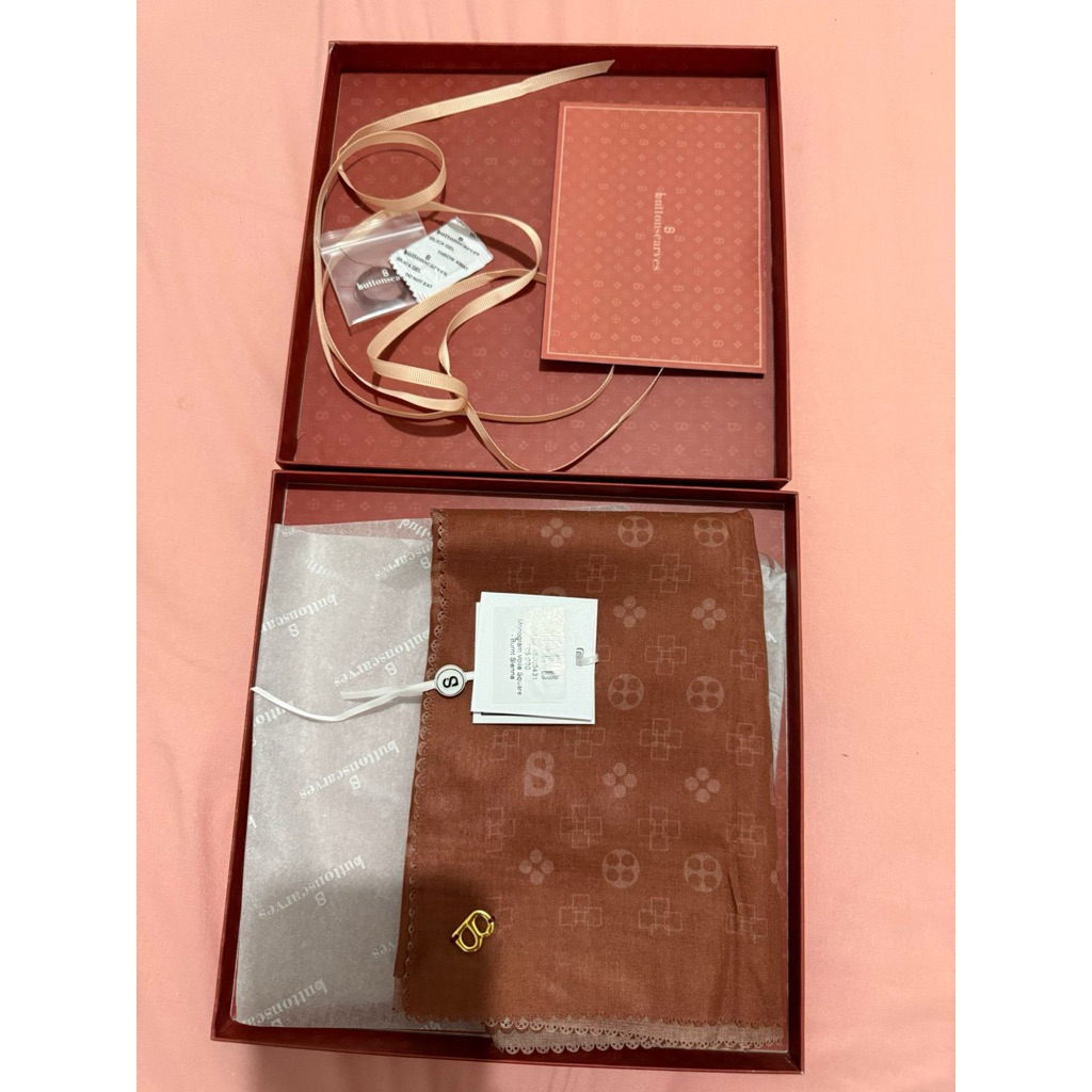 Monogram Voile Square Buttonscarves