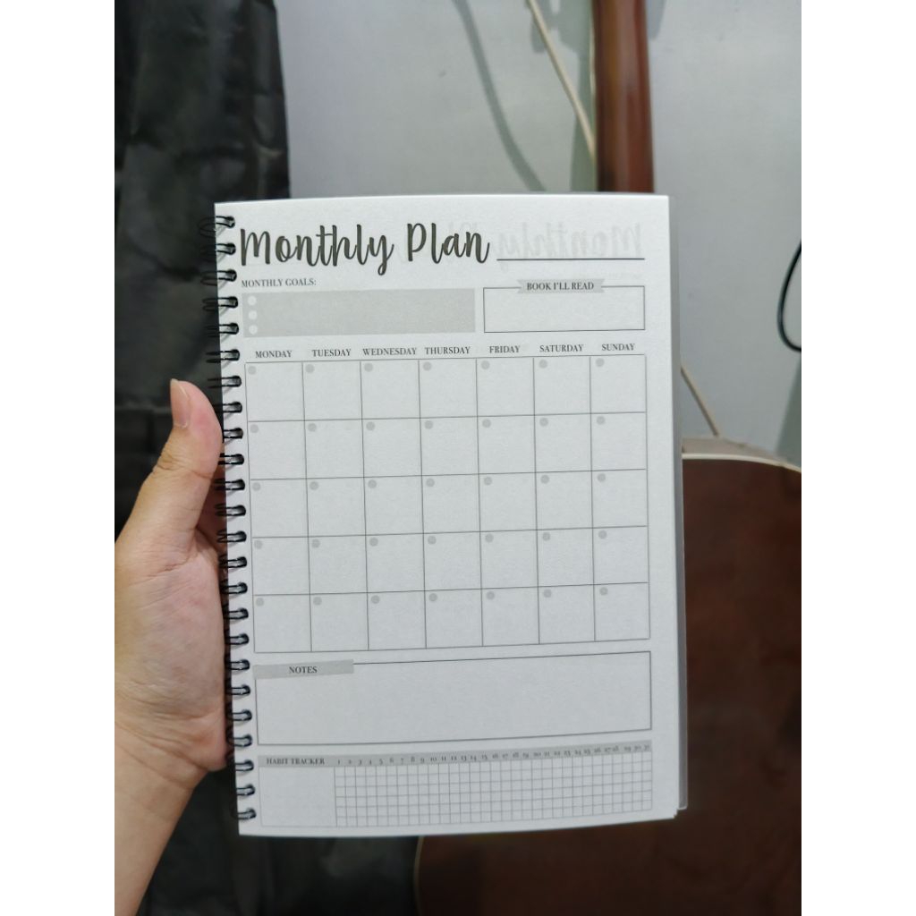 

[READY STOCK] BINDER NOTEBOOK SPIRAL MONTHLY PLANNER A5 ISI 30 LEMBAR KERTAS BOLAK BALIK HITAM PUTIH BINDER TIDAK BISA ISI ULANG