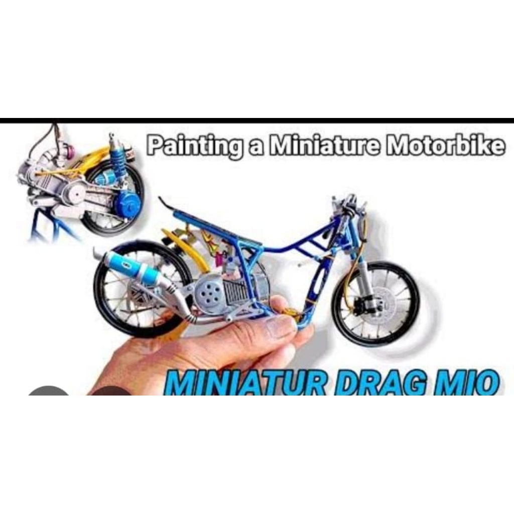 diecast miniatur motor Yamaha Mio modif drag samlong