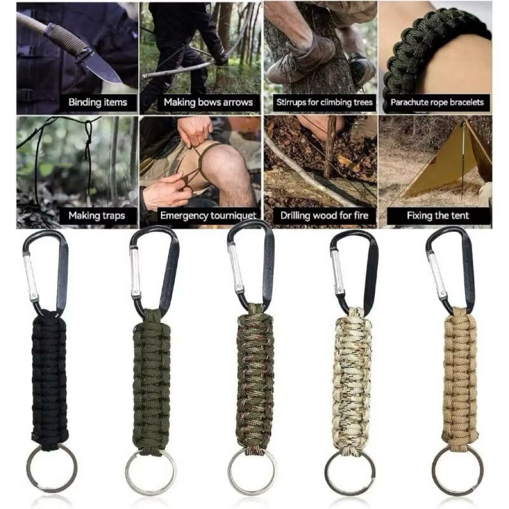 carabiner tali paracod tali camping gantungan kunci