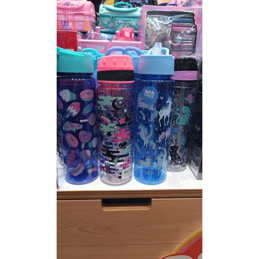 100% Ori Botol Minum Smiggle Anak Sedotan BPA Free Straw Drinking Bottle Dinosaurus Princess Unicorn