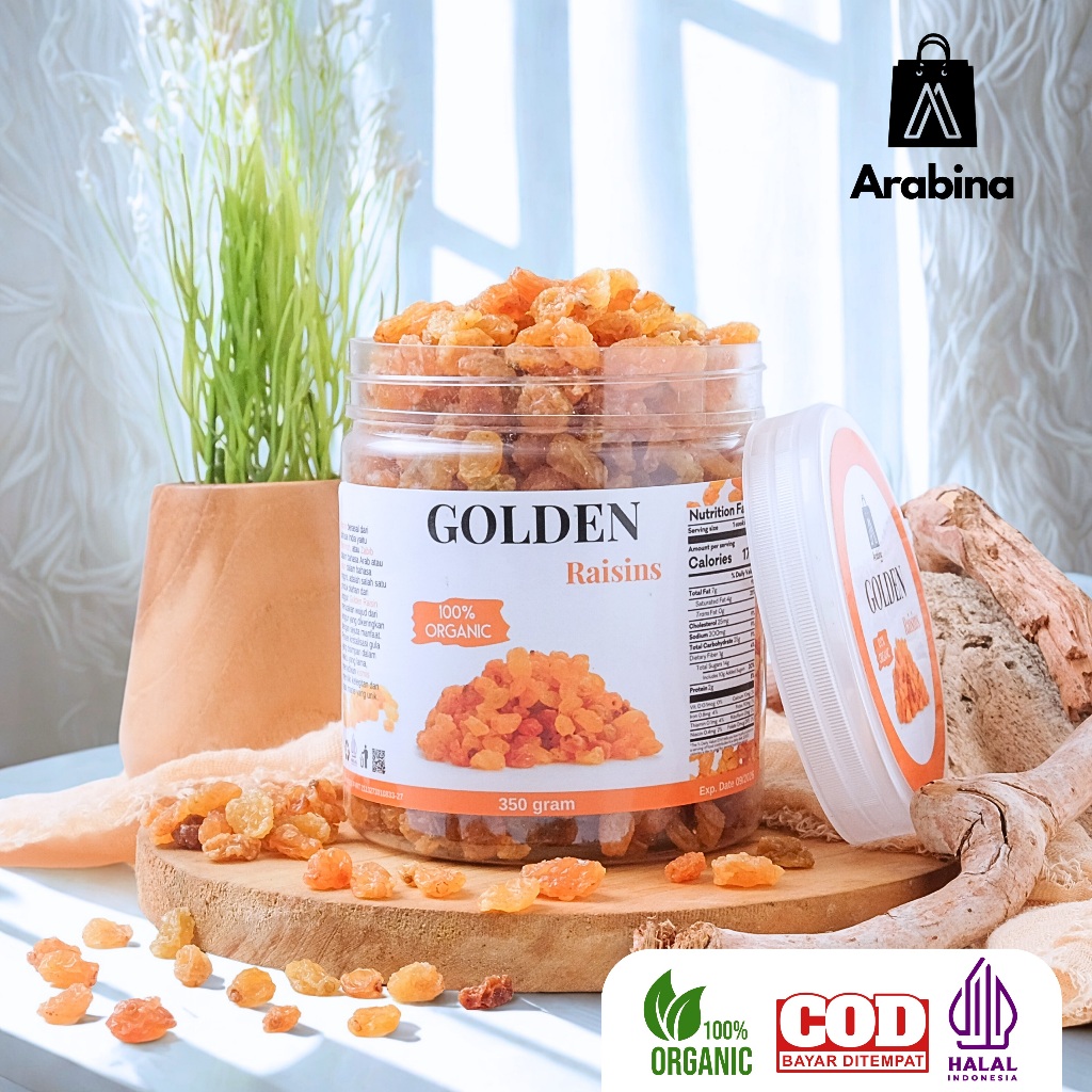 

Arabina Kismis Golden Raisins Premium Organik Original 100% Manis Kering