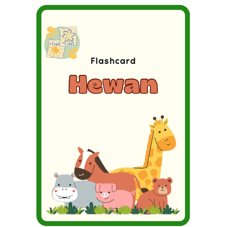 Flashcard Edukasi Hewan - Gambar Hewan Asli | 32 Kartu Laminating Anti Sobek + Gratis Ring