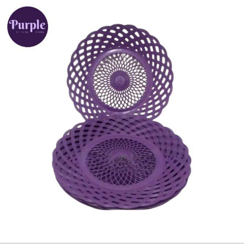 1LUSIN / 12PCS PIRING ROTAN PLASTIK UNGU