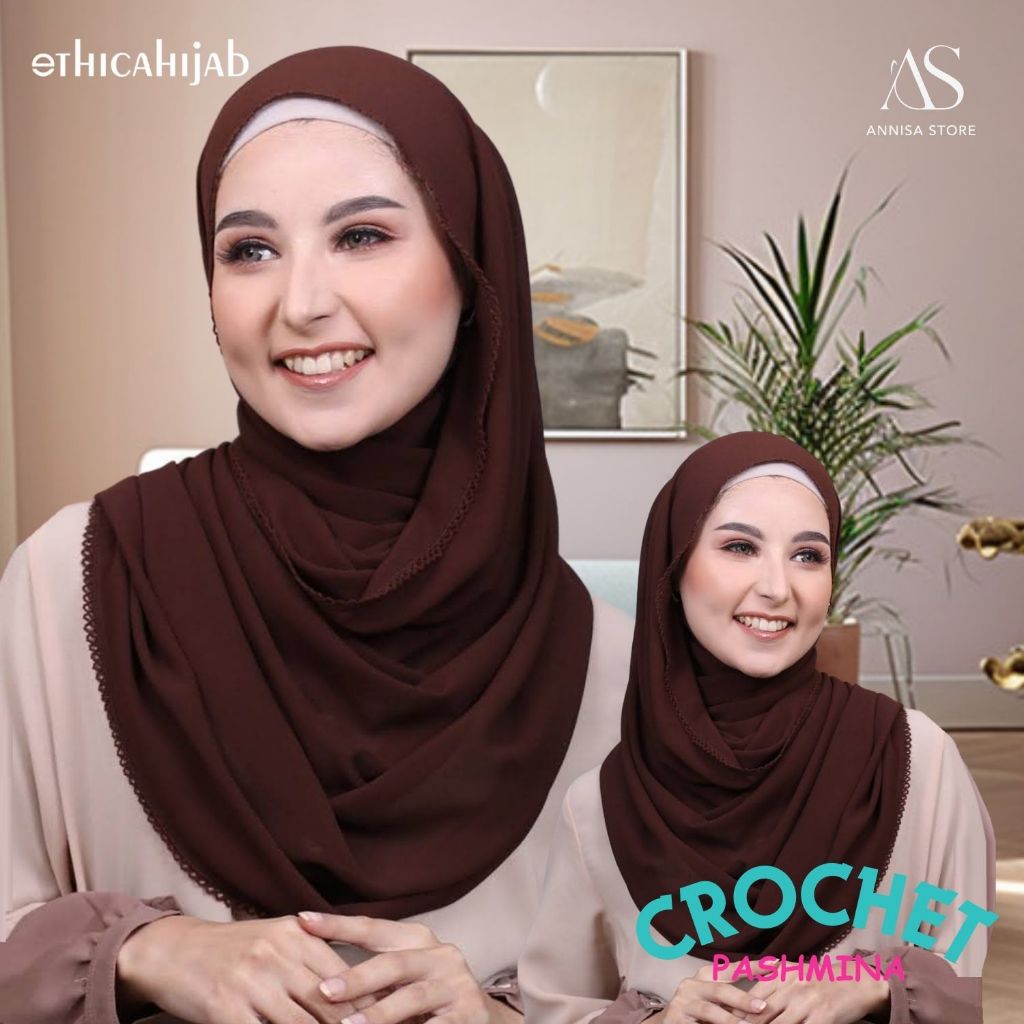 PASMINA ETHICA HIJAB PASHMINA CROCHET / PASMINA BABYDOLL MUDAH DIBENTUK & ANGGUN