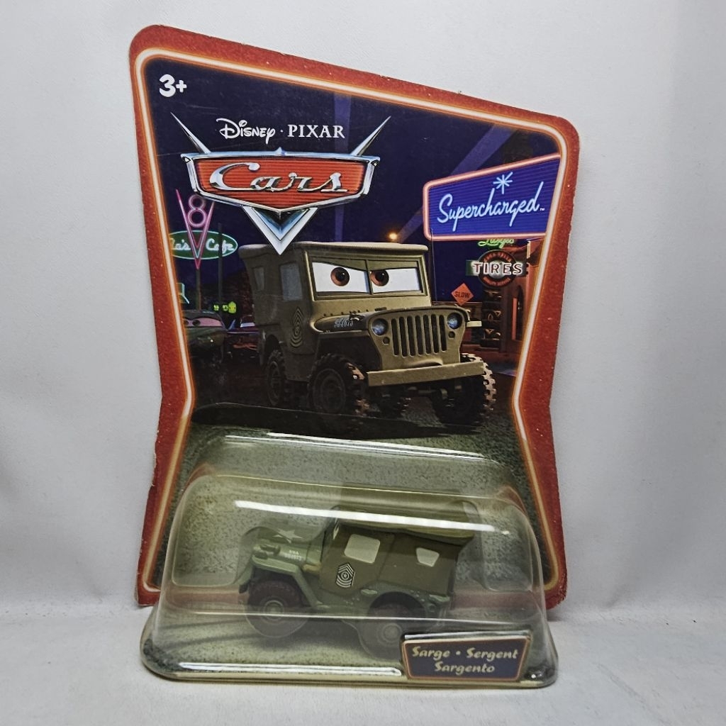 Disney pixar cars sarge edisi supercharged model jeep willys