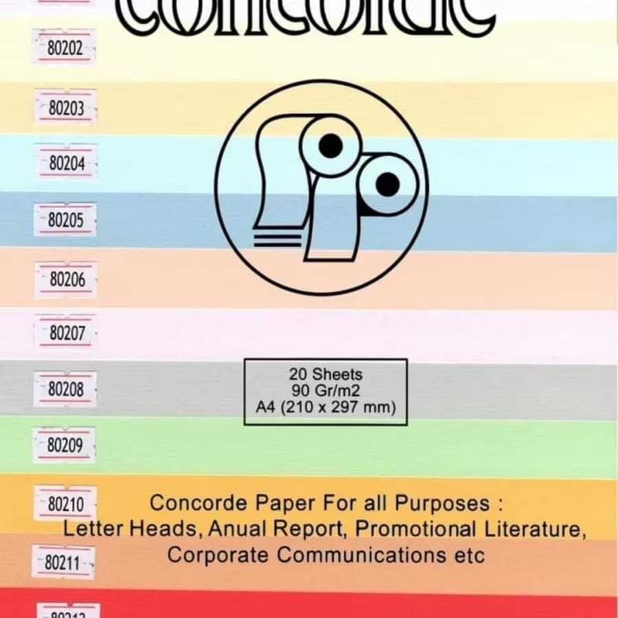 

Kertas concorde 90gr A4 isi 20 lembar