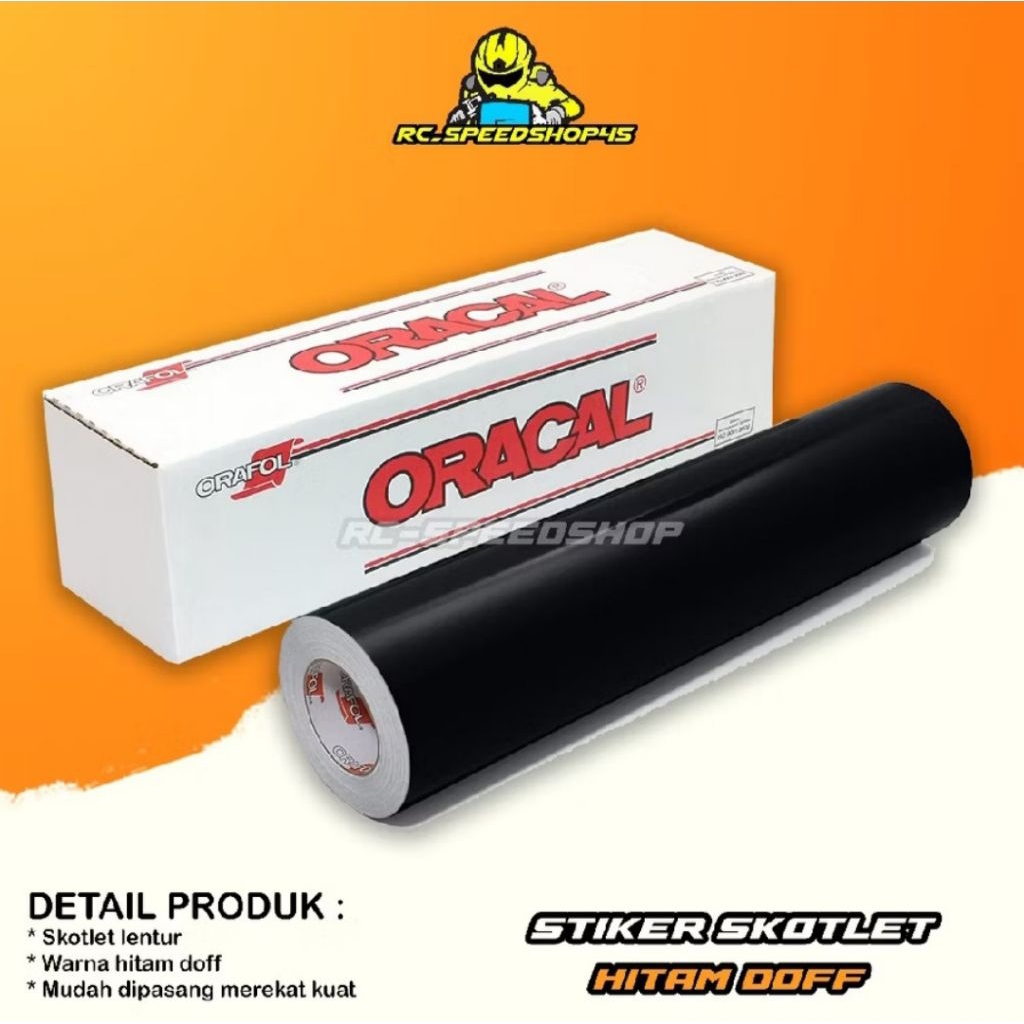 STIKER SKOTLET HITAM DOFF HARGA PER 25 CM / STIKER WARNA HITAM DOFF