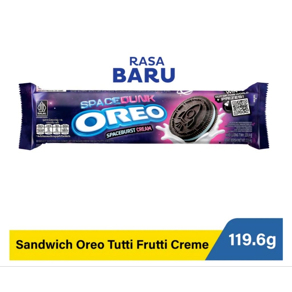 

Oreo Biskuit Sandwich Space Dunk 110.4g Roll - Rasa Coklat Dengan Kosmik&Sensasi Dingin