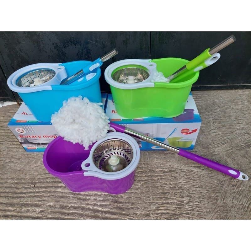 Alat Pel Putar Stainless / Rotary Mop Motor Ganda / Alat Pel Praktis / SPIN MOP ALAT PEL STAINLESS