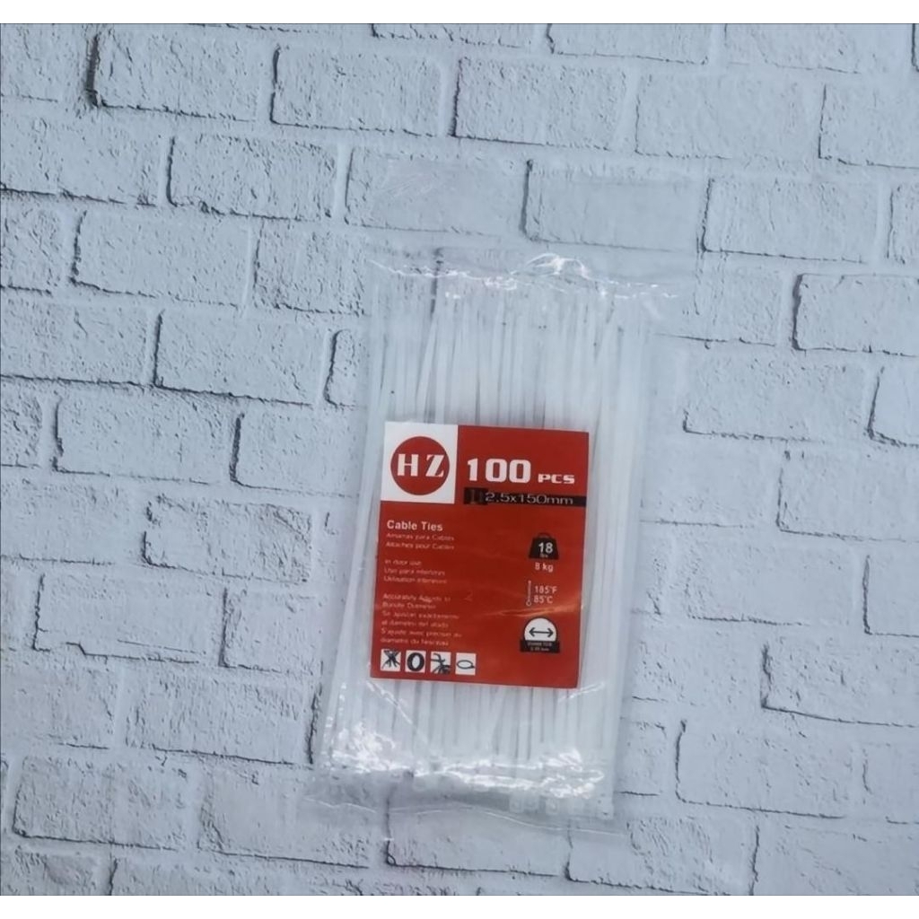 

HZ Cable Ties 2,5 x 150 mm PUTIH / HITAM - Kabel Ties 1 PACK ISi 100 Pcs