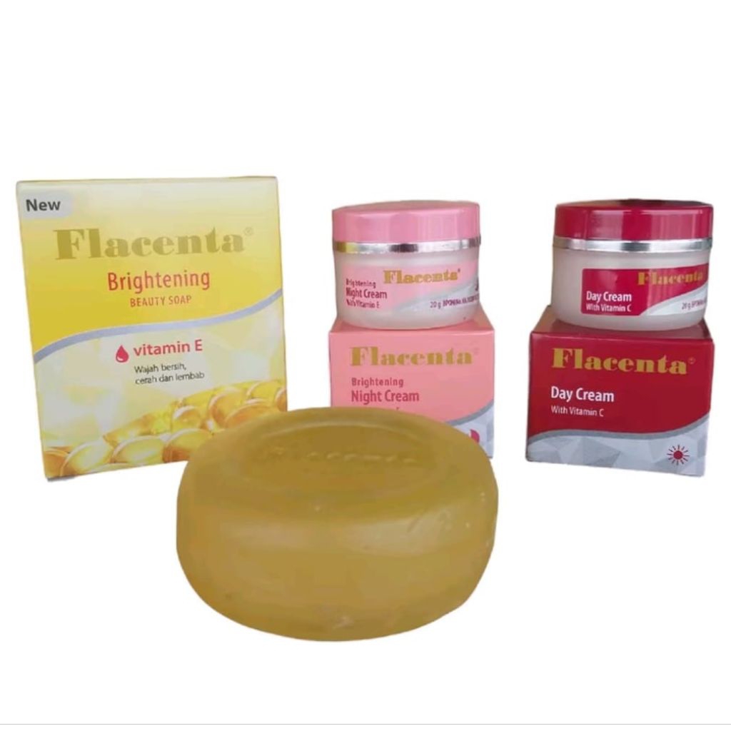 Paket Cream Flacenta 3in1 [ Cream Siang & Malam + Sabun ]