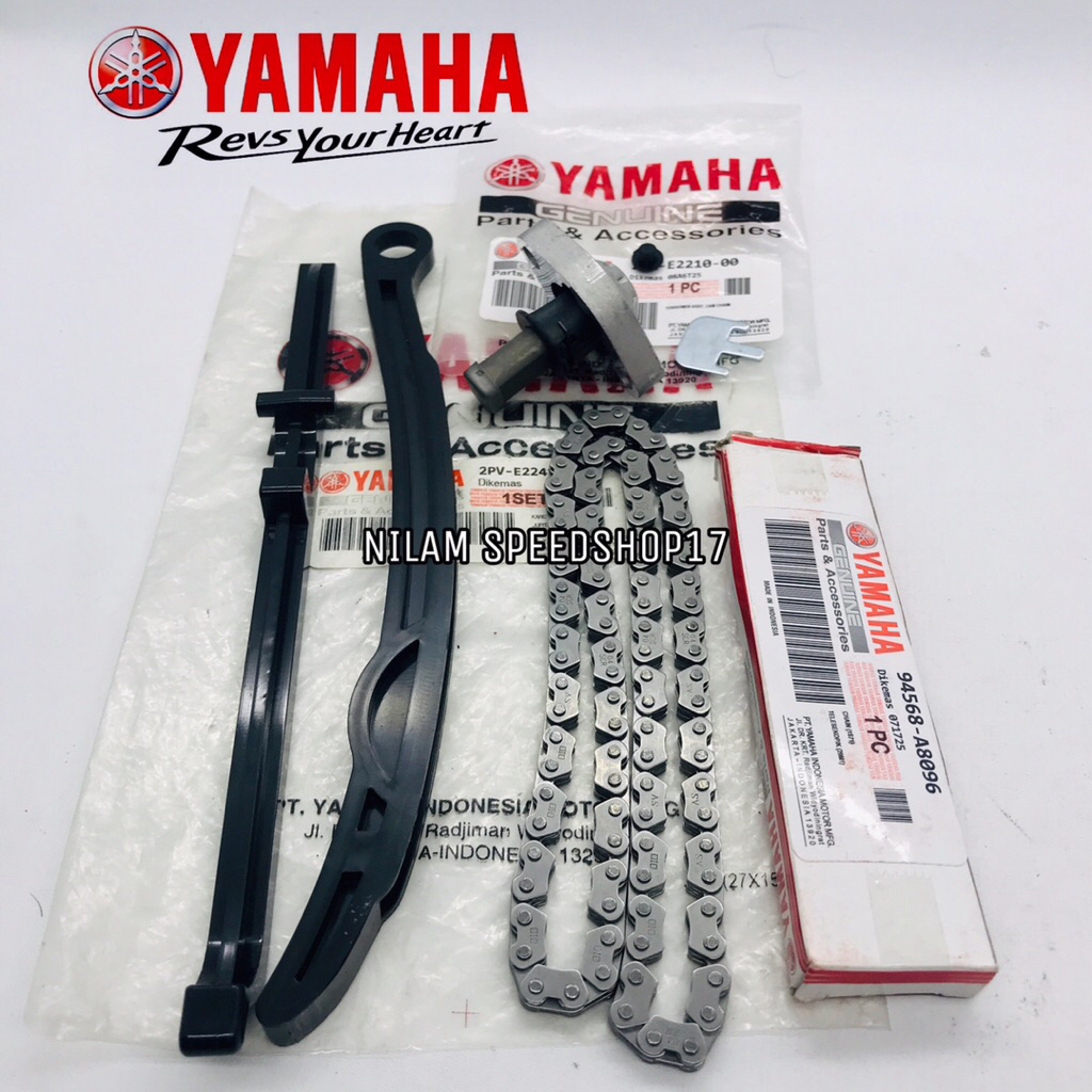 PAKET 3 ITEM TONJOKAN+RANTAI KETENG+KARET TENSIONER YAMAHA JUPITER MX KING 150 ORIGINAL YGP