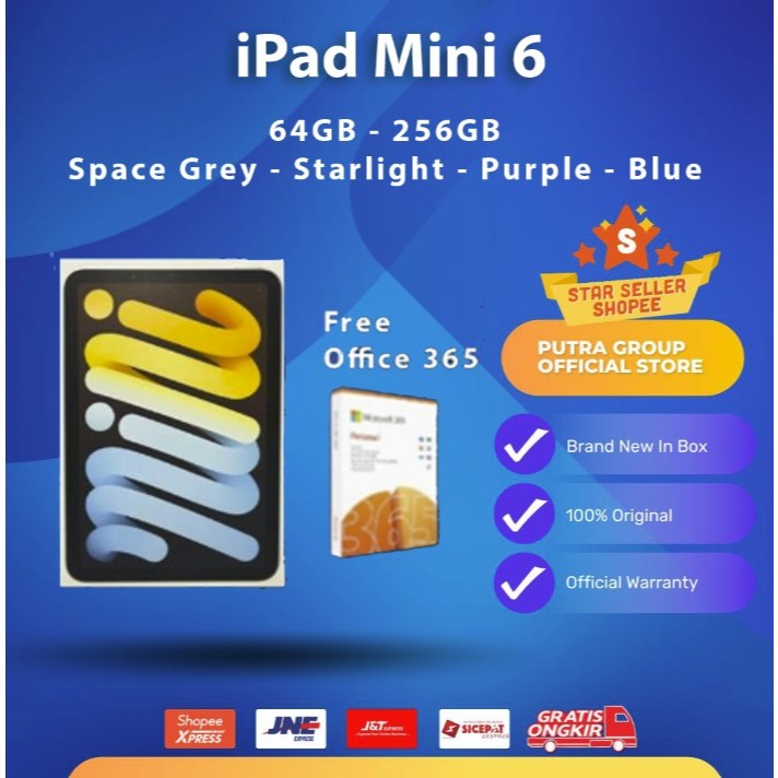 iPad Mini 6 7 64GB 128GB 256GB WIFI Only Purple Starlight Grey Pink