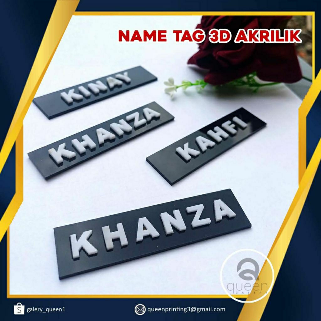 

Name Tag 3D Akrilik / Name Tag Akrilik Timbul