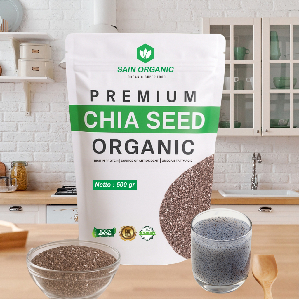 

Chia Seed Organic untuk Diet Freshly 500 gram Black Cia Seed Organik fresly Biji Chia Seeds