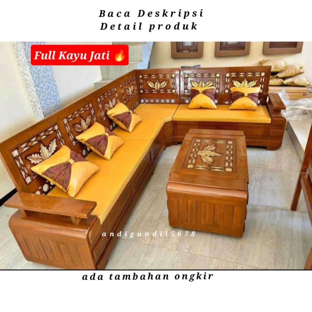 Kursi Tamu Sudut Minimalis Full Kayu Jati Kursi Bangku Jati Kursi Tamu Jati Jepara Kursi Tamu Koper 