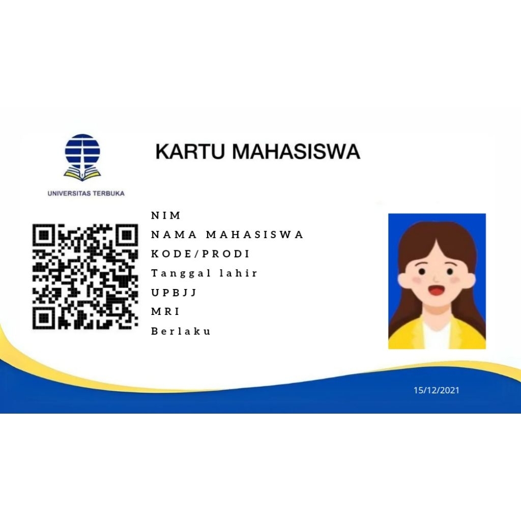 

Kartu Mahasiswa Universitas Terbuka. Gratis edit poto. card