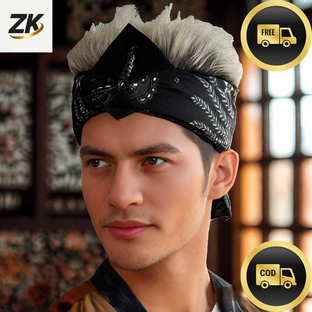 Udeng Rambut Palsu Pria Original Ikat Kepala