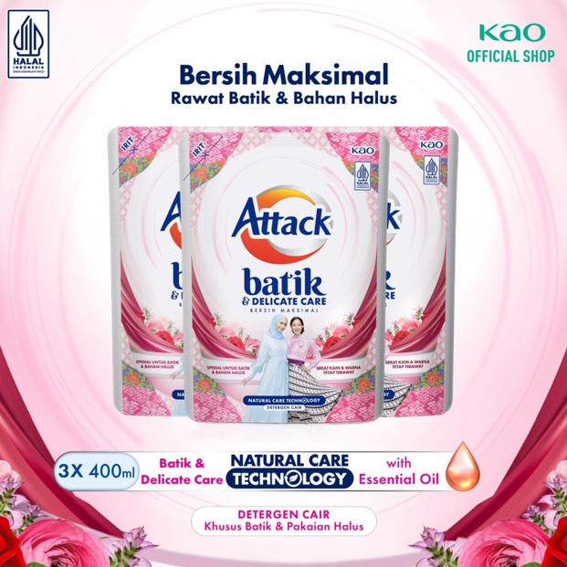 Attack Deterjen Cair Batik Care Pouch 4ml x 3 pcs KODE R1Z7