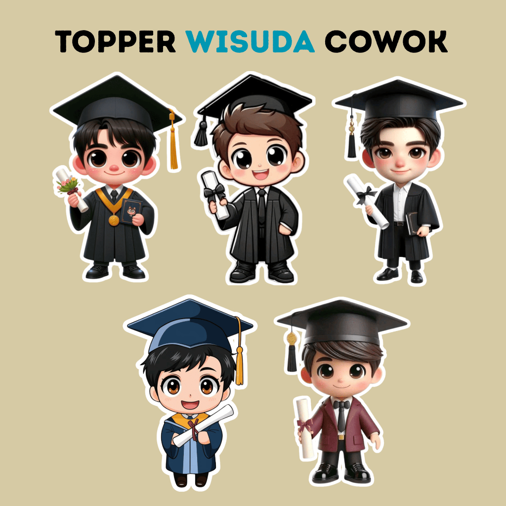 Topper Wisuda Cowok/ Topper Wisuda Buket/ Topper Buket/ Topper Wisuda/ Topper Cowok