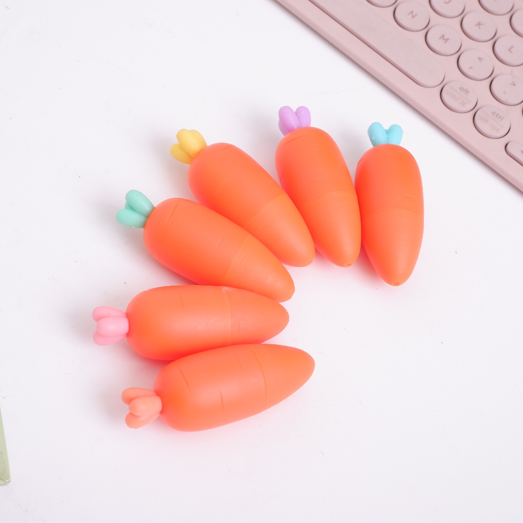 

1 Set Highlighter Wortel Oren Carot Lobak Marker Textlighter Lucu Murah Unik Lucu Pendanda Kertas