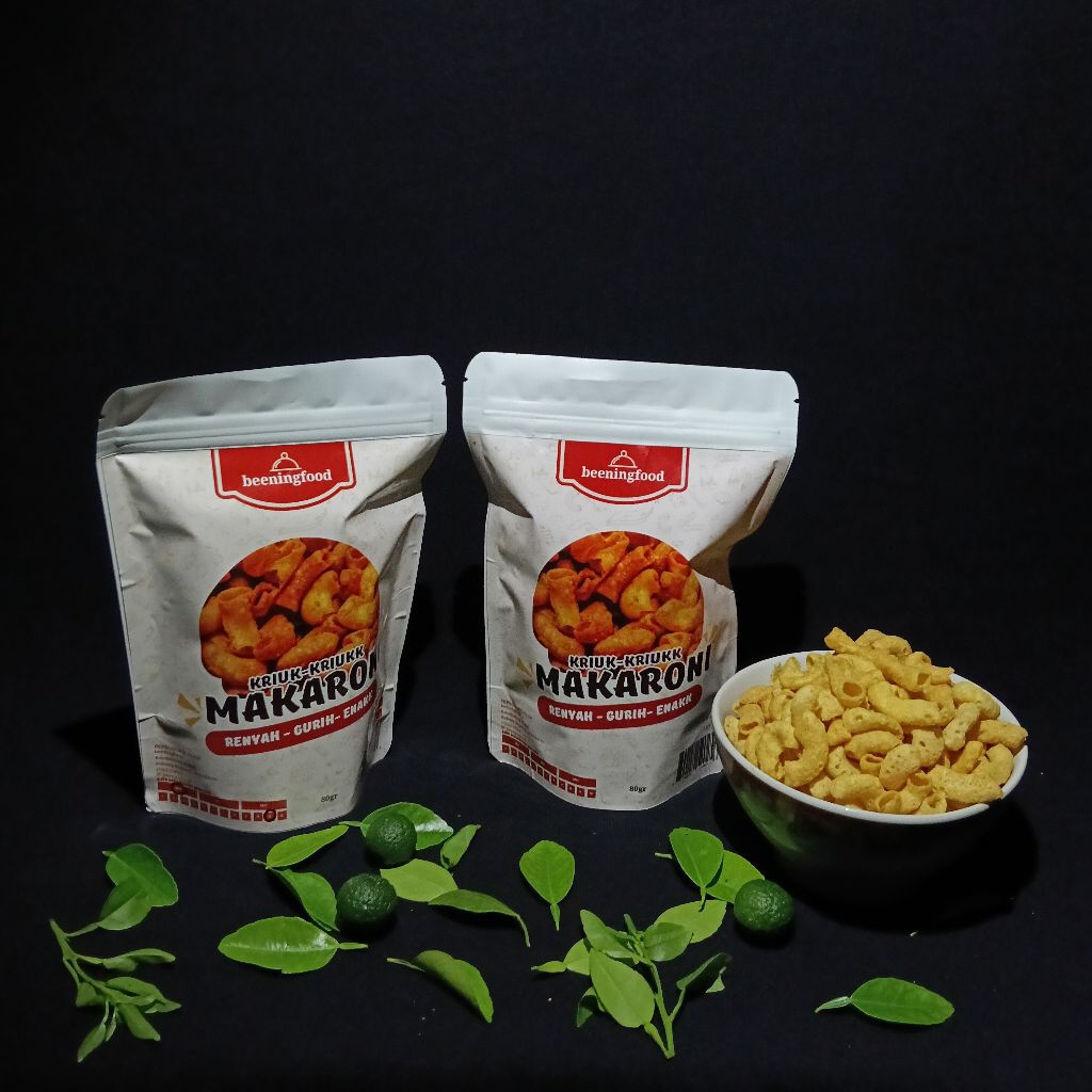

Kriuk Kriuk Makaroni 80g Varian Asin dan Pedass