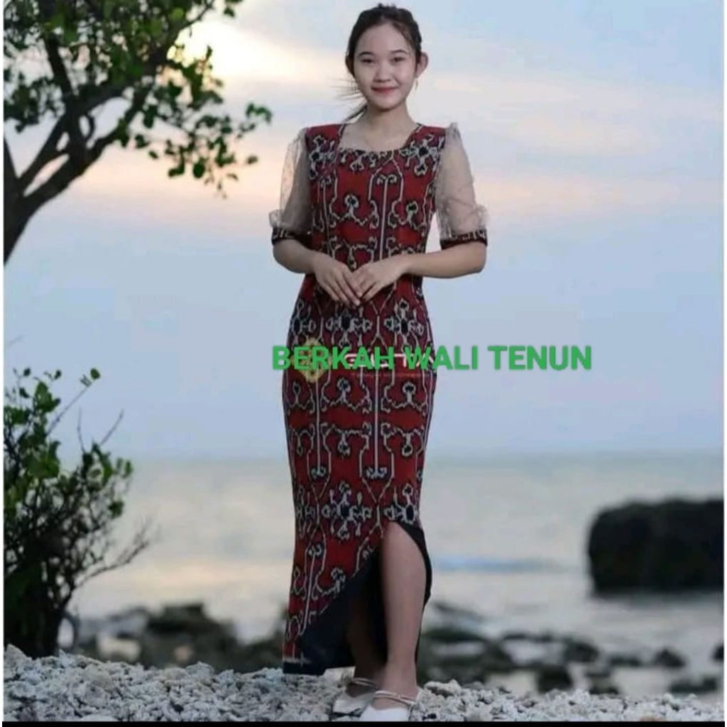dres tenun Jepara model Delima tenun