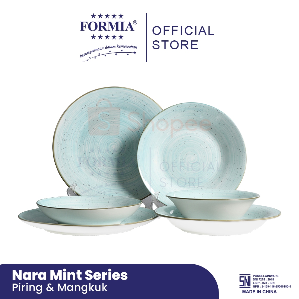 Formia Piring & Mangkuk Keramik Nara Mint Series