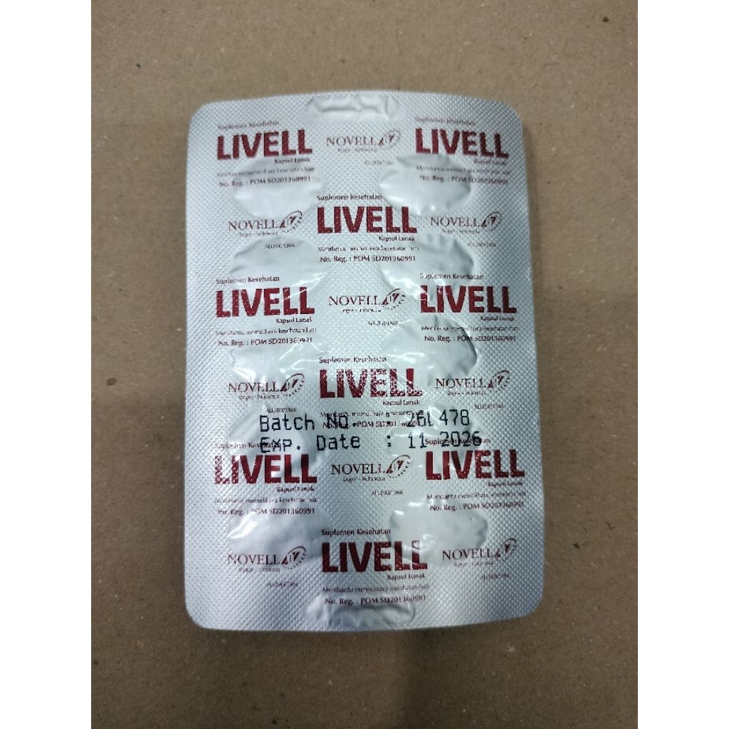 Livell Suplemen kesehatan hati strip isi 10 kapsul