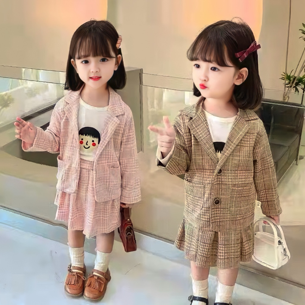 SET JAS ROK 3IN1 ANAK PEREMPUAN 2 3 4 5 6 TAHUN | SET PREMIUM TUTU SETROK BLAZER