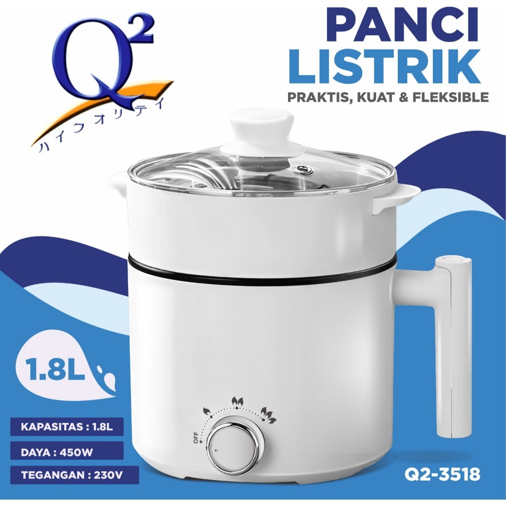 Wajan Listrik Panci Listrik Goreng Rebus Kukus 3in1 Q2 3518