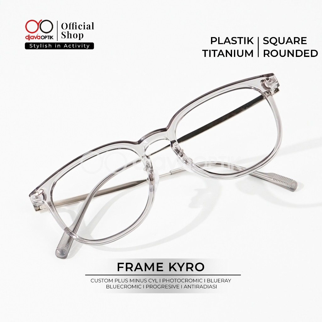 DJAVA OPTIK - Frame Kyro - Kacamata Kotak Korea Plastik Khusus Minus -4,25 s/d -6,00