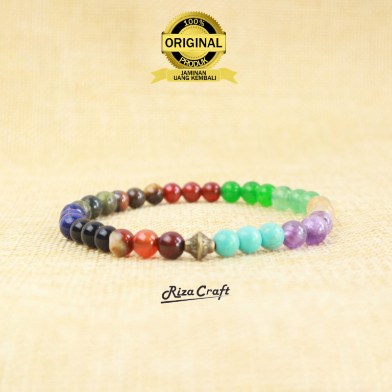 Gelang Tasbih 33 Butir Kecil Pria Wanita Keren Batu Kristal Alam Pirus Biru - Kecubung - Citrine - A