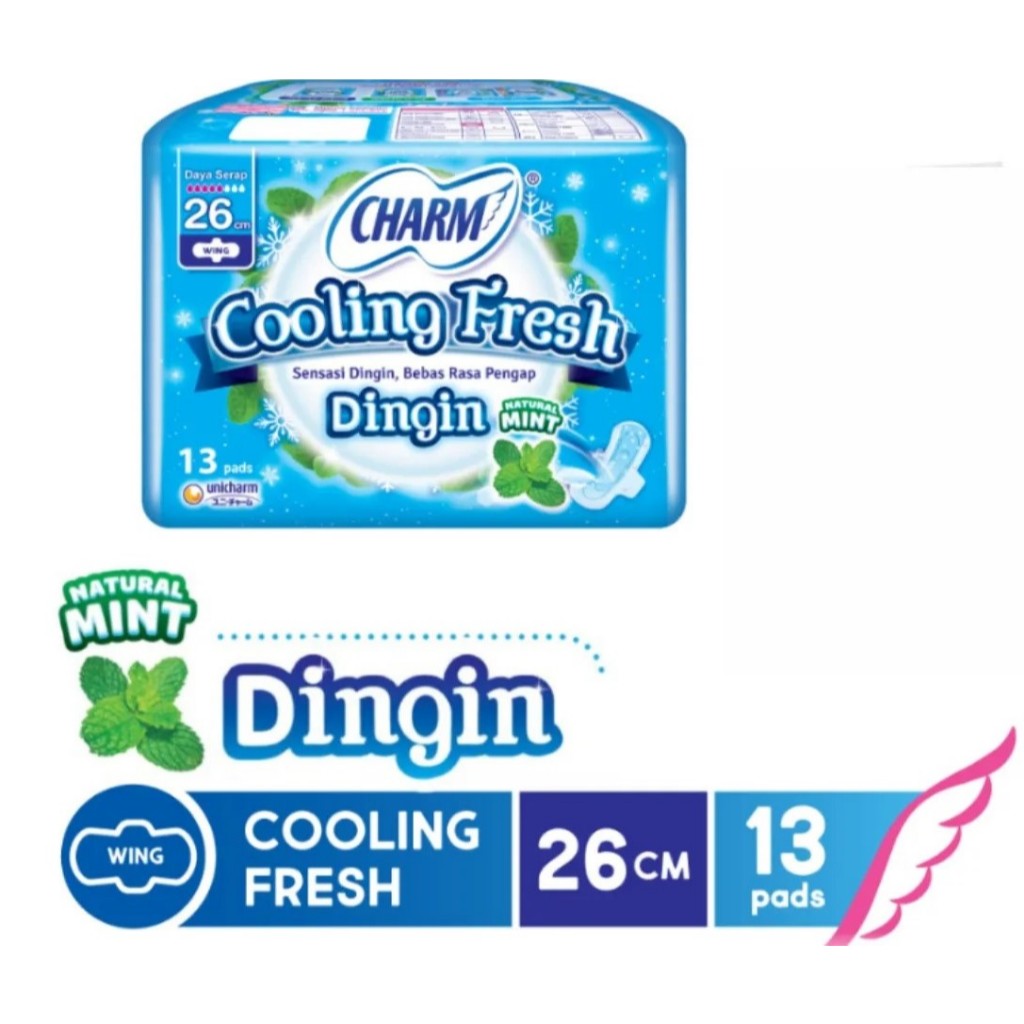 Charm Pembalut Cooling Fresh Wing 26cm 13 pads