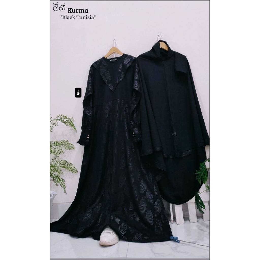 Set gamis Kurma embose free cadar tali gamis semarang