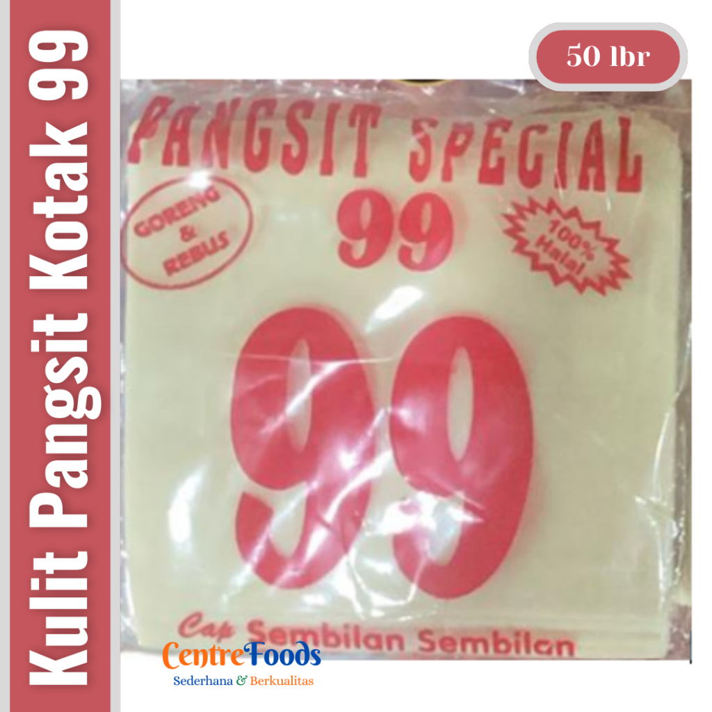 

Kulit Pangsit Kotak Special Rebus - Kulit Pangsit Rebus Kotak 99 | 50 lbr [ Harga Per BKS ]