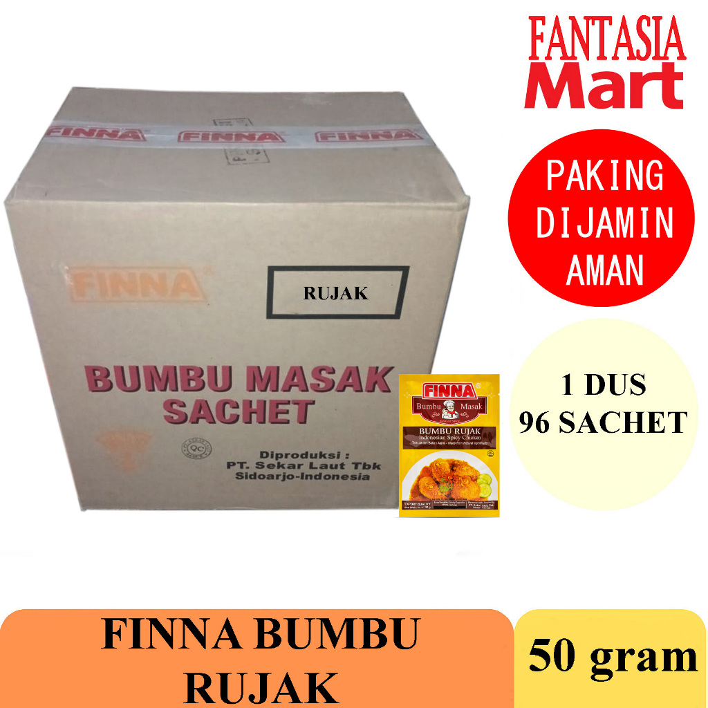 

FINNA BUMBU MASAK RUJAK DUS 50 GRAM FANTASIA DENGAN PAKING AMAN