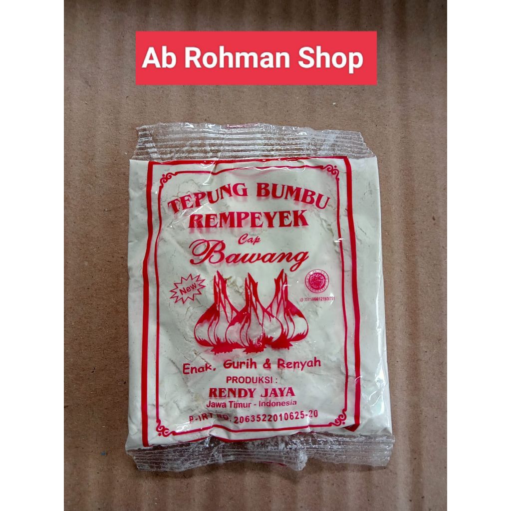 

Tepung Bumbu Rempeyek Cap Bawang Ukuran Mini 20 g