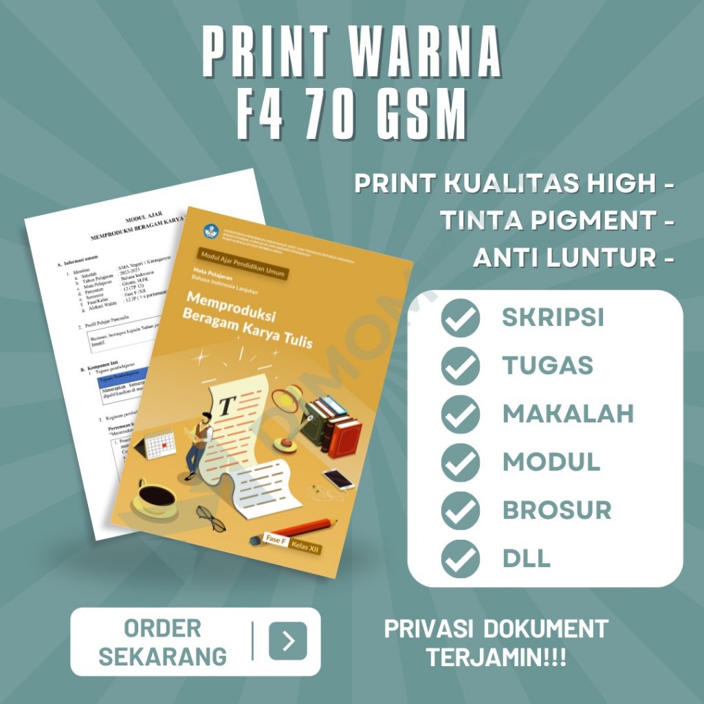 

PRINT / CETAK WARNA F4 70 GSM TERMURAH SKRIPSI, MAKALAH, PROPOSAL, TESIS - SIDOARJO - DIMOMEN.ID
