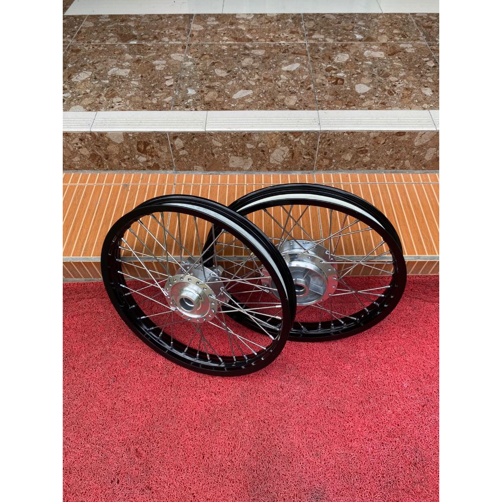 Paket Velg Jari-Jari MX King 150 Ring 17 Tanpa Ban Wheelset Ban Cacing Yamaha MX King 150