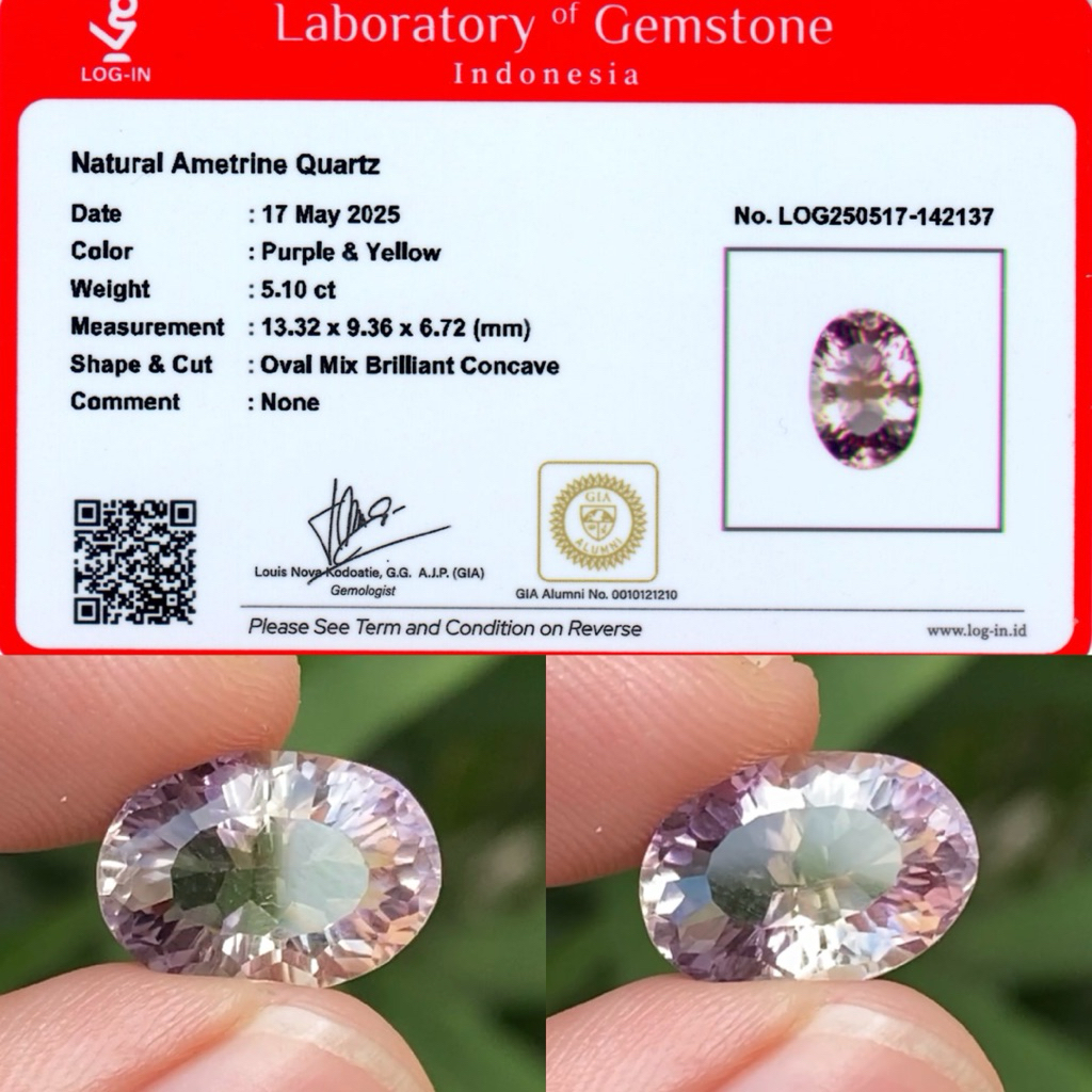 5,10 cts Natural Ametrine Quartz origin Bolivia est. No Treatment Memo LOGIN