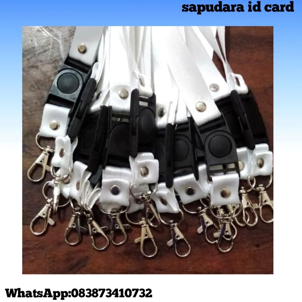 tali lanyard/id card 2cm  warna putih